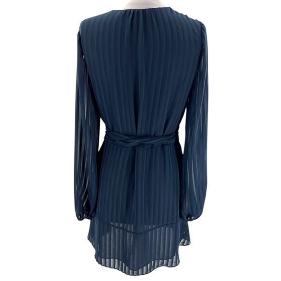 Ramy Brook shadow stripe Reed wrap dress navy sz XS - Picture 4 of 6